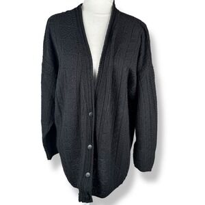 Vintage Act III Cardigan Sweater Womens Size 20 W Black Knit Plus Size USA‎ 2X